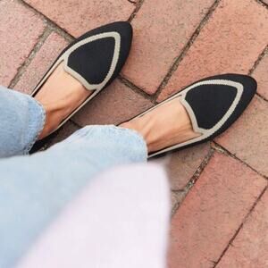 Birdies Black and Cream Flats Runs small
